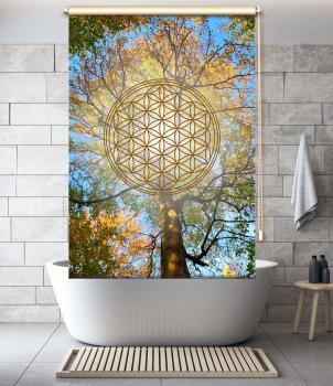 Extartiqe Duschrollo - Blume des Lebens autumn 2